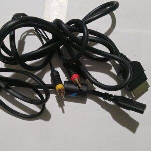 Original Xbox Cables Bundles OEM AV Cord + AC Adapter Power Cable Tested